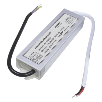 Fuente de Alimentación / 12 VDC / 5 A / IP67 / 100-265 VCA / -30°C a 70°C / 1.57 x 5.12 x 0.87 in