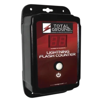 Contador de Descargas Atmosféricas / Detección Electrónica de Impactos / Instalación a 2 m (6.6 ft) / Cumplimiento Normativo UNE 21.186 y NFC 17.102