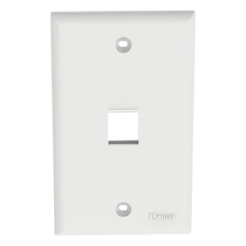 Placa de Pared Vertical / Estilo Plano / 1 Puerto Keystone / ABS / 69.8 x 114.3 mm / 2.75 x 4.5 pulg. / Blanco