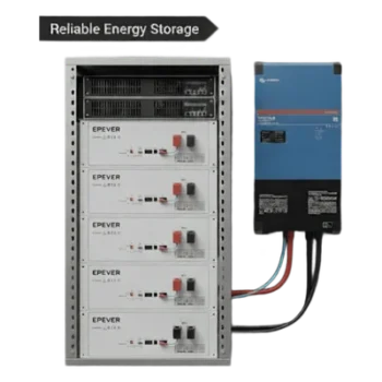 Kit Inversor Cargador / 4 kW / 110 Vca / 20.48 kWh LiFePO4 / Transferencia 16 ms / 96% Eficiencia / 5.12 kWh por módulo
