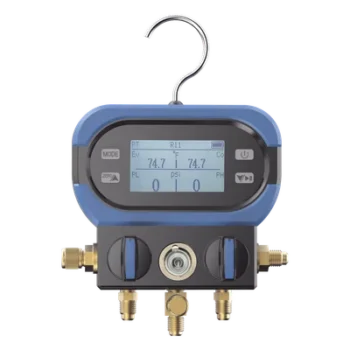 Manifold Digital / 2 Válvulas / Sensor Alta Precisión / LCD Retroiluminada / Rango -14 a 800 psi (55 bar) / 40+ Refrigerantes / Anti-Caídas