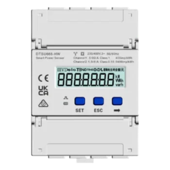 Sensor Trifásico de Medición / Red 3P4W/3P3W / Voltaje 90~1000 VCA / Corriente 0~80 A / Precisión ±0.5 % / Frecuencia ±0.01 Hz / Montaje Riel DIN