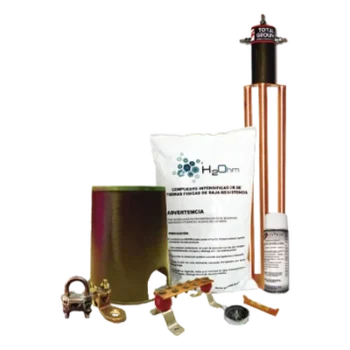 Kit de Puesta a Tierra / Electrodo 100 A / Resistencia < 2 Ohm / Compuesto H2OHM / Diseño Magnetoactivo / Cobre Electrolítico