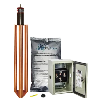Kit de puesta a tierra / 100 A / Electrodo de cobre electrolítico / Acoplador 1500 A NEMA 4 / Filtro LCR / Compuesto mejorador