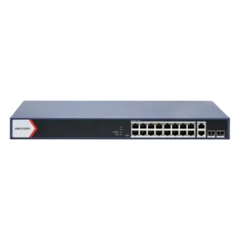 Switch PoE+ Administrable / 16 Puertos 1000 Mbps PoE+ / 2 Puertos Uplink 1000 Mbps / 2 Puertos SFP / Alcance Extendido 300 m (984.3 ft) / 230 W