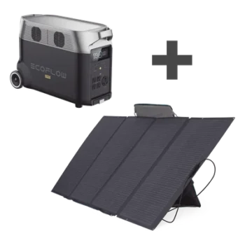 Kit Estación de Energía Portátil / 3600Wh LFP / 5 Salidas CA 3600W / Panel Solar Flexible 400W / WiFi+Bluetooth / 635x285x416 mm / 27 lbs