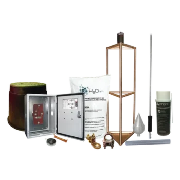 Sistema de Protección Contra Tormentas Eléctricas / 300 m (984.3 ft) de Diámetro / Punta de Aluminio de Alta Conductividad / Electrodo 1000 A / Kit con Accesorios de Instalación