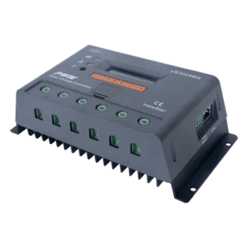 Controlador Solar de Carga PWM / 30 A / 12/24 V / Display LCD / RS485 Modbus / 4 Botones Configurables