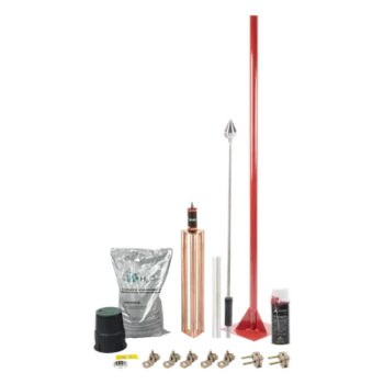Kit Pararrayo / Punta de Aluminio / Protección 160 m (524.9 ft) / SPTE / Norma NMX-J-549-ANCE-2005