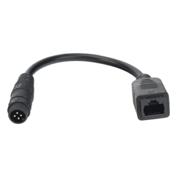 Cable de Extensión Industrial / Conector M12 de 4 Pines a RJ45 / Longitud 0.20 m (0.66 ft) / Ethernet Industrial / Wi-Fi 2.4 GHz