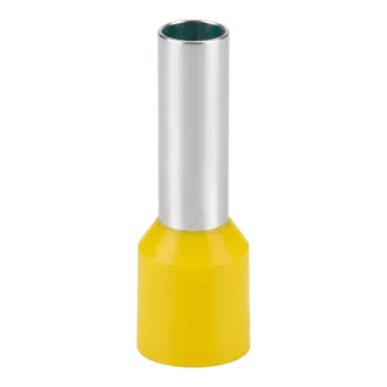Conector Ferrule / 10 AWG (6 mm²) / Latón Estañado / Aislamiento PVC Amarillo / 25 Piezas