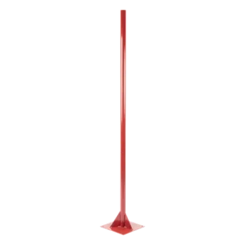 Base Plana con Mástil / Acero 30 x 30 cm / Tubo 1 7/8" Calibre 18 / Altura 2 m (6.6 ft) / Cartabones Inox 3/16" / Salida Cable 1"