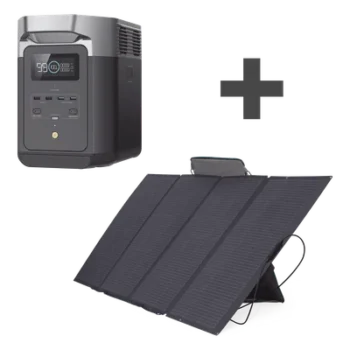 Kit Estación de Energía Portátil / 2048Wh LFP / 2400W Salida / Wi-Fi Bluetooth / 400W Panel Solar Flexible / 6.3x0.8x1.0 ft