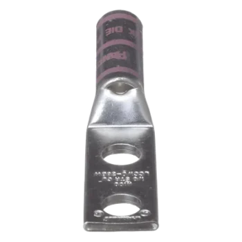 Zapata de Compresión / Cal. 1/0 AWG / Doble Barreno 3/8 in (9.5 mm) / 35 kV / UL 90°C / Barril Largo con Ventana de Inspección