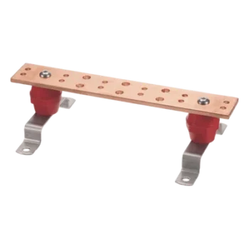Barra Unión Telecom TMGB / 12 x 2 x 1/4 in / Cobre 100% / 6+12 Orificios / Montaje Muro Incluido / Aisladores Rojos / J-STD-607-A
