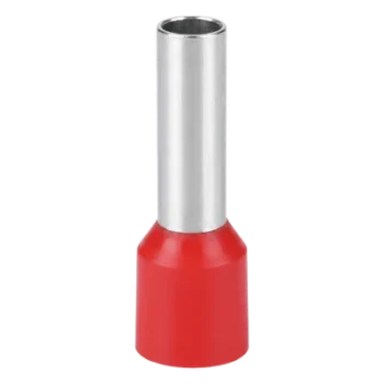 Conector Ferrule / 6 AWG (10 mm²) / Conductor Latón Estañado / Aislamiento PVC Rojo / 25 Piezas