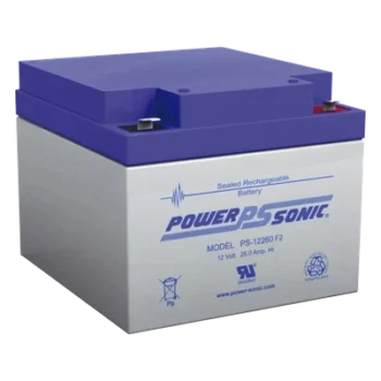 Batería de Respaldo AGM/VRLA / 12V / 26Ah / Terminales F2 / 5 Años Vida Útil / UL Reconocida