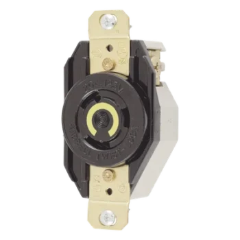 Receptáculo Industrial de Media Vuelta / 20 A / 125 V CA / 2 Polos 3 Hilos / NEMA L5-20R / 3.28" x 1.70" x 1.31" (83.3 x 43.2 x 33.3 mm)