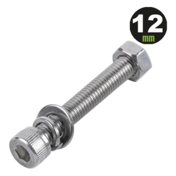 Kit de Fijación Fotovoltaico / Tornillo Allen M8-1.25 x 12 mm / Acero Inoxidable 304 / Resistencia 85,000-150,000 psi / Norma DIN 127