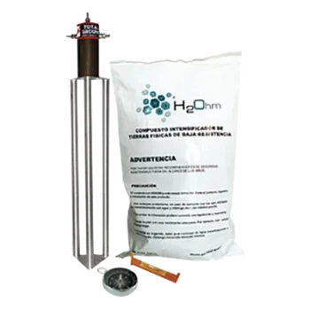 Kit antivandálico de puesta a tierra / 45 A / Resistencia <2 ohm / Electrodo magnetoactivo / Filtro LCR / Compuesto H2Ohm
