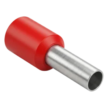 Conector Ferrule / 18AWG (1.0 mm²) / Latón Estañado / Aislamiento PVC Rojo / Punta 8 mm (0.31 in) / 25 Piezas