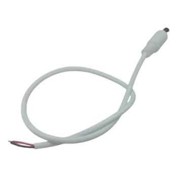 Cable de Alimentación DC / Conector Macho 5.5 x 2.1 mm / Calibre 22AWG / Longitud 30 cm / Forro Blanco / Polarizado