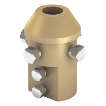 Adaptador de Punta Pararrayo / Mástil 1 1/2" (38.1 mm) / Latón / Conductores 8-10 mm / Sección 50-70 mm² / 655 g