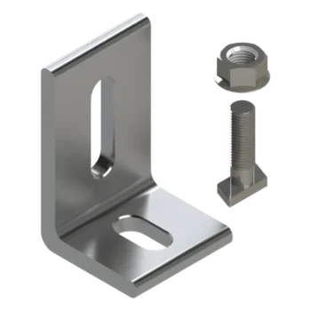 Herraje en L para Fijación al Suelo / Aluminio Serie 6000 / Acero Inoxidable / Compatible con N Rail 4.72 / Techos Planos e Inclinados