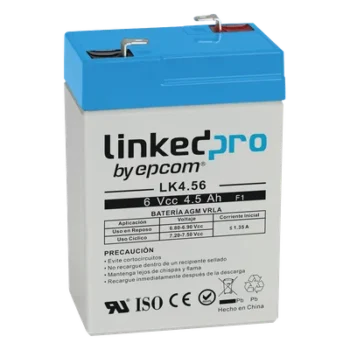 Batería de Respaldo AGM / 6 VCC / 4.5 Ah / Vida Útil 5 Años / Terminales F1 / Certificación UL