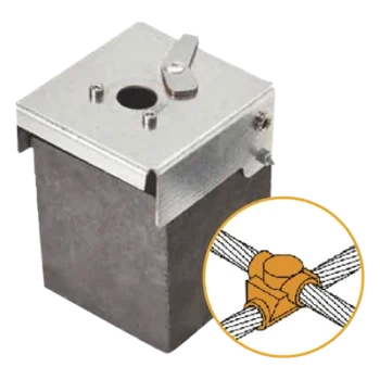 Molde de Grafito Horizontal Unión en Cruz / Cable 4/0 AWG (120 mm²) / 50 Soldaduras / Acero Electrogalvanizado / Normativa UNE 21186