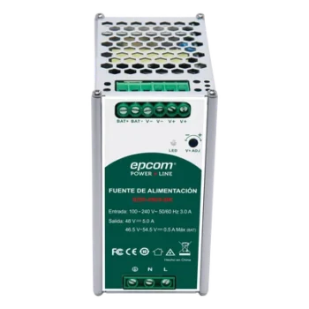 Fuente de Alimentación Industrial / Riel DIN / 48 VCC / 5 A / 240 W / Eficiencia ≥ 90% / -20 a 70 °C / Cargador de Batería Integrado