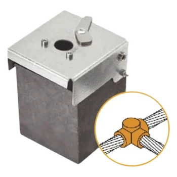 Soldadura Exotérmica / Unión T Horizontal / 1/0 AWG (50 mm²) / 50 Soldaduras / Grafito con Tapa Electrogalvanizada
