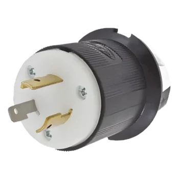 Clavija Industrial con Bloqueo de Media Vuelta / 20 A 125 V CA / 2 Polos 3 Hilos / NEMA L5-20P / Interior Seco / -40°C a 75°C