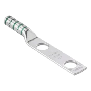 Conector de Compresión de Cobre / 2 Orificios 3/8" / Separación 1" / Cable 2 AWG / Paquete 25 Piezas