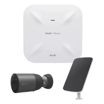 Kit de Vigilancia Wi-Fi 6E / Access Point 1.775 Gbps / Cámara de Batería / Panel Solar 23.5% / IR 30 m (98.4 ft) / IP66