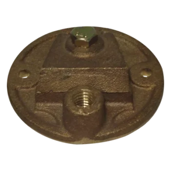 Base Redonda para Pararrayo de Punta Maciza / Bronce / Paso de Cable Recto o 90°