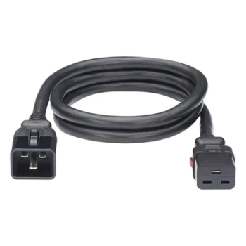 Cable de Alimentación / IEC C20 a C19 / Bloqueo Dual / 15 AWG / 16A 250V / 60 cm (2 pies) / Paquete 10 pzas
