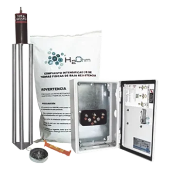 Kit de puesta a tierra antivandálico / 45 A / Resistencia <2 ohm / Acoplador 900 A / NEMA 4 / Compuesto orgánico H2Ohm