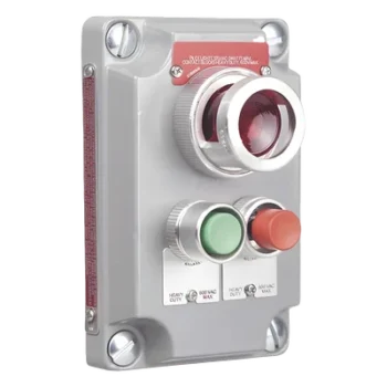 Cubierta para Estación de Control / 2 Botones Pulsadores Rojo-Verde / Luz Piloto Roja / Áreas Clasificadas Clase I Div 1&2 / NEMA 7(C,D) 9(E,F,G)