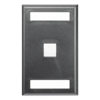 Placa de Pared Vertical / 1 Puerto Keystone / 69.8 x 114.3 mm / 2.75 x 4.5 pulg. / Con Espacios para Etiquetas / Color Negro