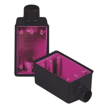 Caja Rectangular / 3/4 Pulgada / 1 Entrada / Recubrimiento PVC 40 mils / Uretano Púrpura 2 mils / IK09