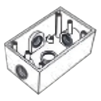 Caja Rectangular / 3/4" (19.05 mm) / 4 Bocas / Intemperie / Aluminio Diecast / 0.27 kg / 275.5 cm³