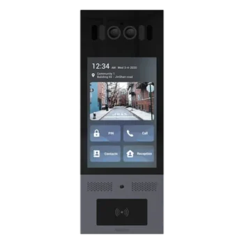 Frente de Calle IP / IK10 / IP66 / LCD 8 Pulgadas / Reconocimiento Facial / QR y PIN / 3 Puertas / Bluetooth / NFC / SIP / ONVIF