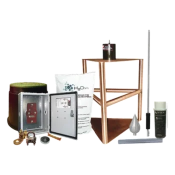 Kit de Protección Contra Tormentas Eléctricas / 200 m de Diámetro (656 pies) / Electrodo 700 A / Mejorador de Suelo 44 kg / Mástil 1.2 m (3.9 pies)