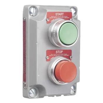 Cubierta para Estación de Control / 2 Botones Pulsadores Arranque-Paro / Aluminio sin Cobre / NEMA 7 y 9 / Áreas Peligrosas Clase I Div 1 y 2