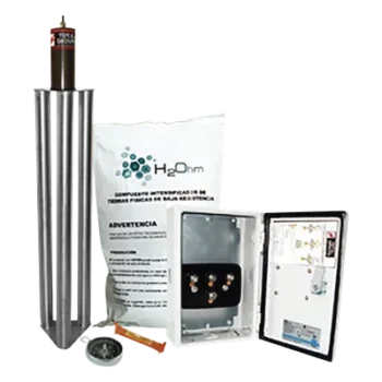 Kit de Puesta a Tierra / 100 A / Electrodo Acero Inoxidable / Filtro LCR / Compuesto H2Ohm / 1/2" Borne