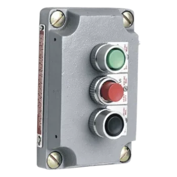 Cubierta para Estación de Control / Tres Botones Pulsadores Rojo-Verde-Negro / Aluminio Libre de Cobre / Áreas Clasificadas Clase I Div 1 y 2 / NEMA 7 y 9