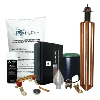 Kit de Protección contra Sobretensiones / Pararrayos Aluminio / Supresor 60 kA Clase B / Electrodo Cobre / Compuesto Terreno 11 kg