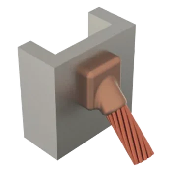 Molde para soldadura exotérmica / Superficie vertical / Cable 1/0 AWG / Ángulo 45°