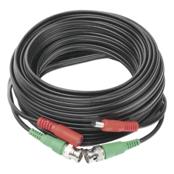 Cable Coaxial Siames / BNC RG59 + Alimentación / 10 m (32.81 ft) / CCA / 4K / Interior-Exterior
